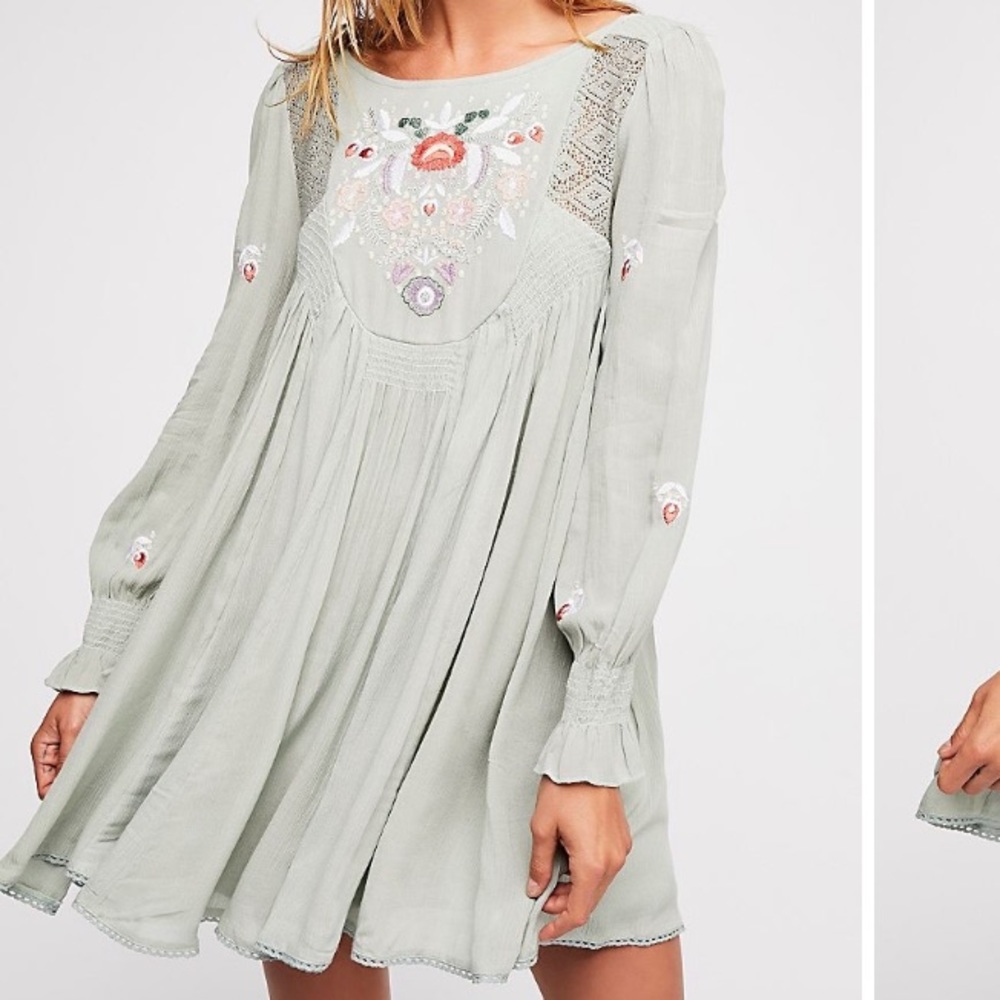 Free People Moya Embroidered Mini Dress NWT
